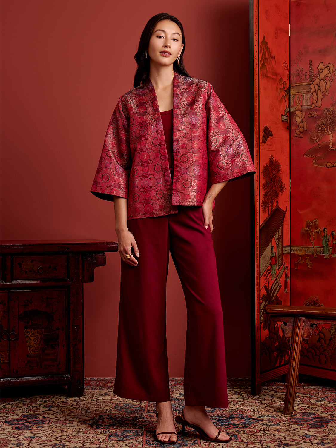 Crepe Straight Cut Trousers