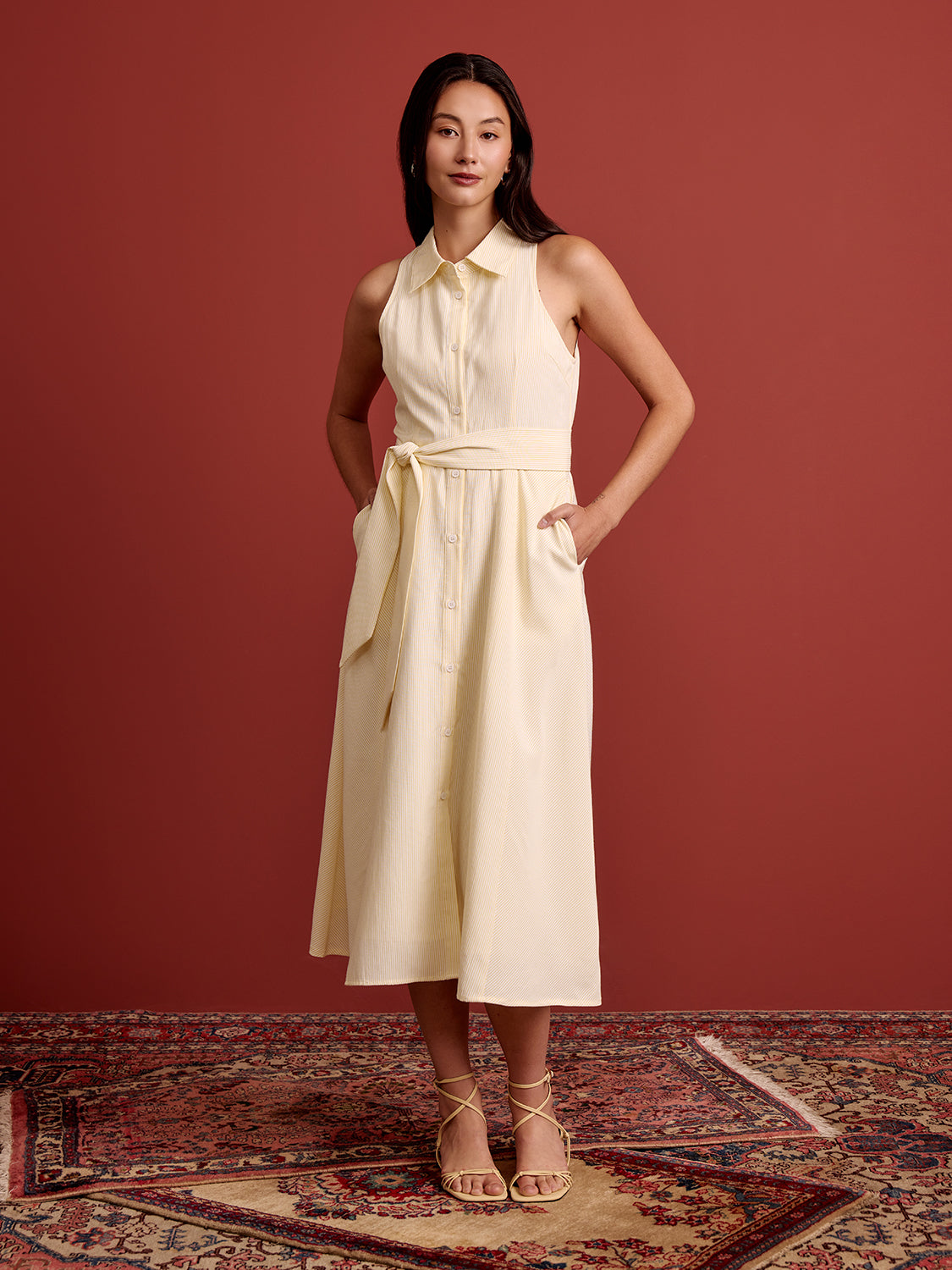 Halter Belted Dress - Modern Heritage goodaddition Halter Belted Dress - Modern Heritage goodaddition
