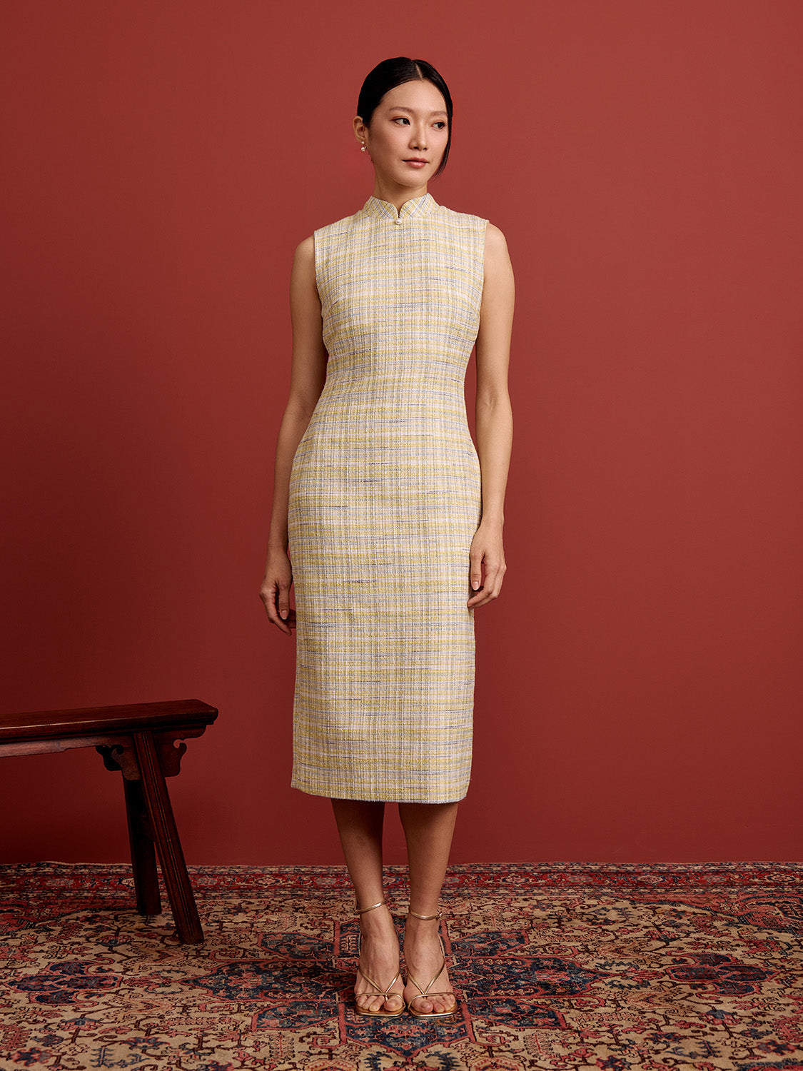 Blue Yellow Check Tweed