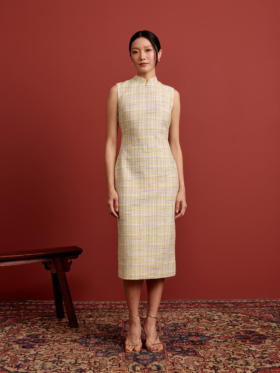 Blue Yellow Check Tweed