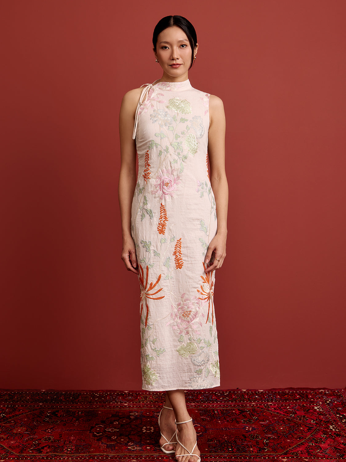 Pink Orange Embroidery