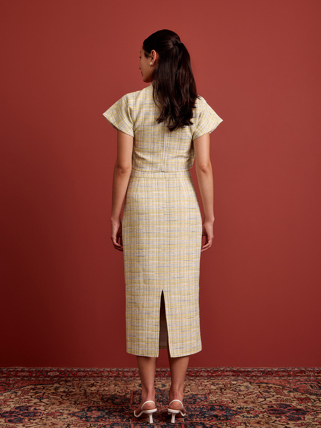 Blue Yellow Check Tweed