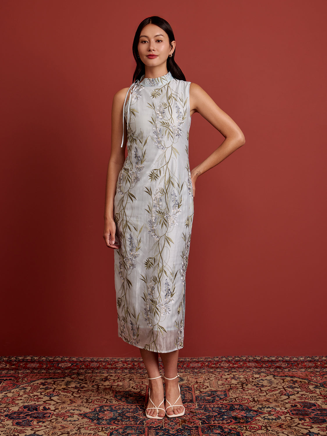 Blue Floral Embroidery