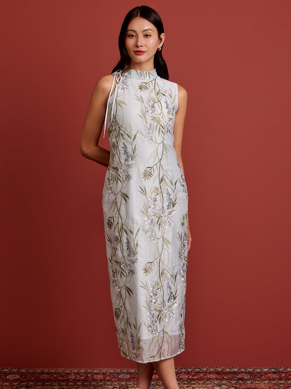 Blue Floral Embroidery