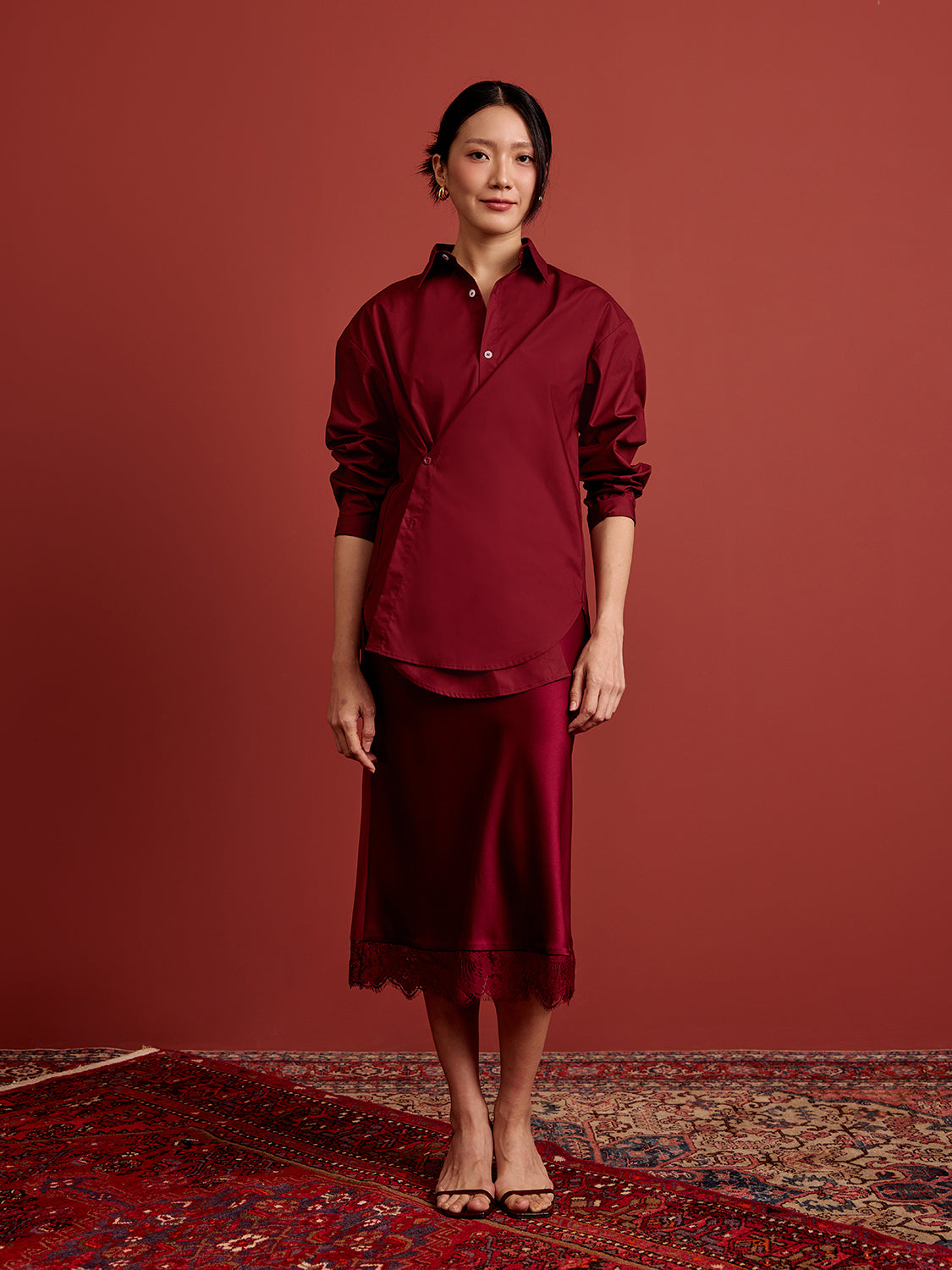 Burgundy Poplin