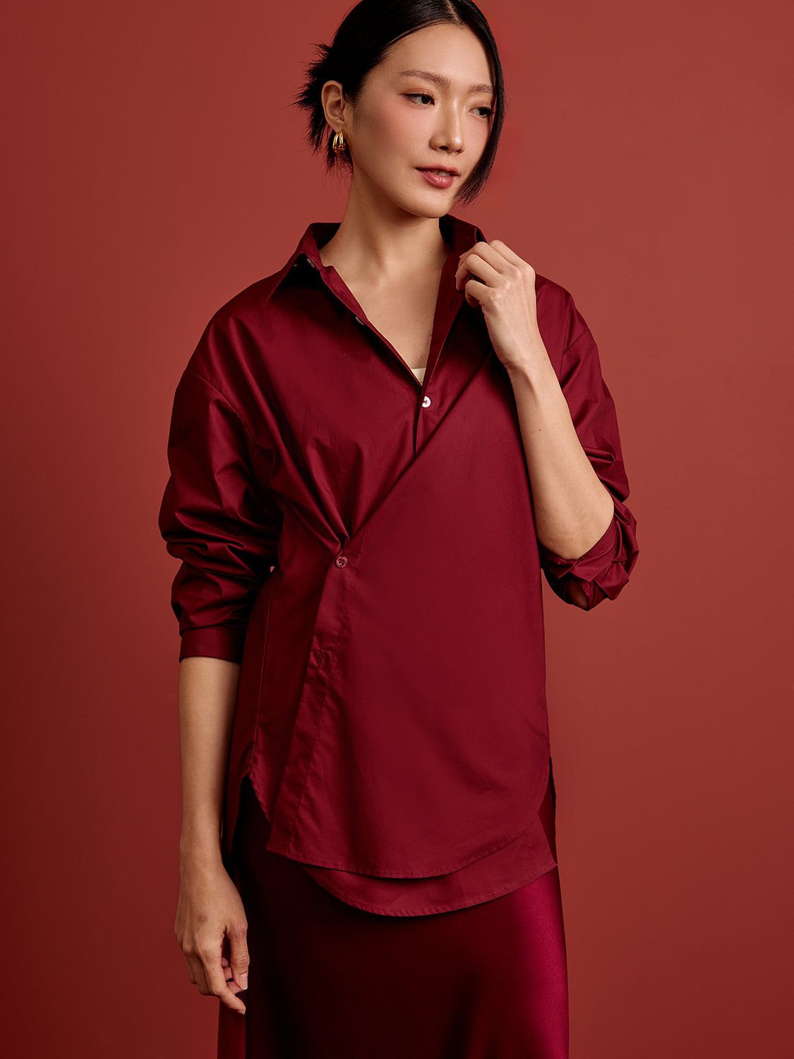 Burgundy Poplin