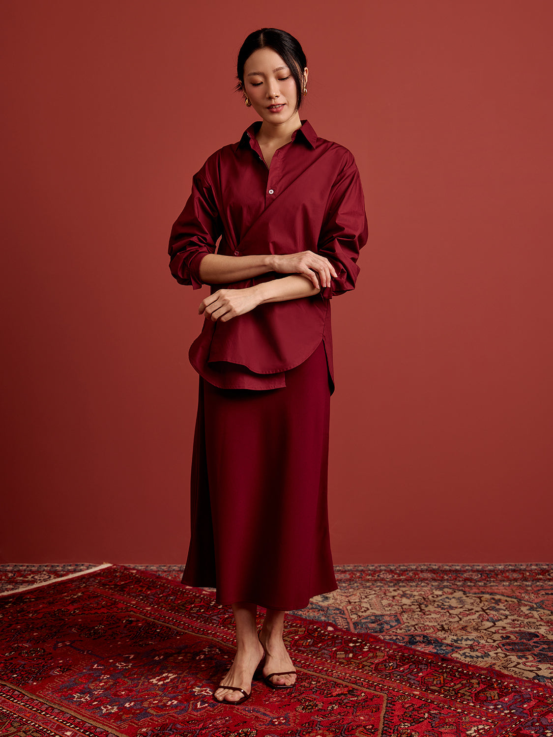 Burgundy Poplin