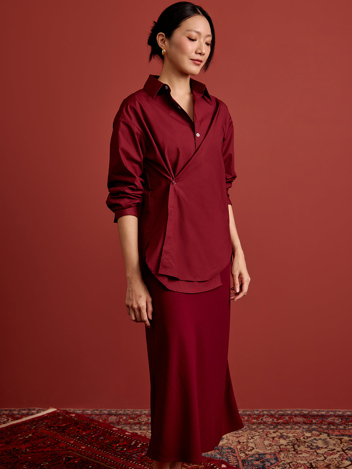 Burgundy Poplin