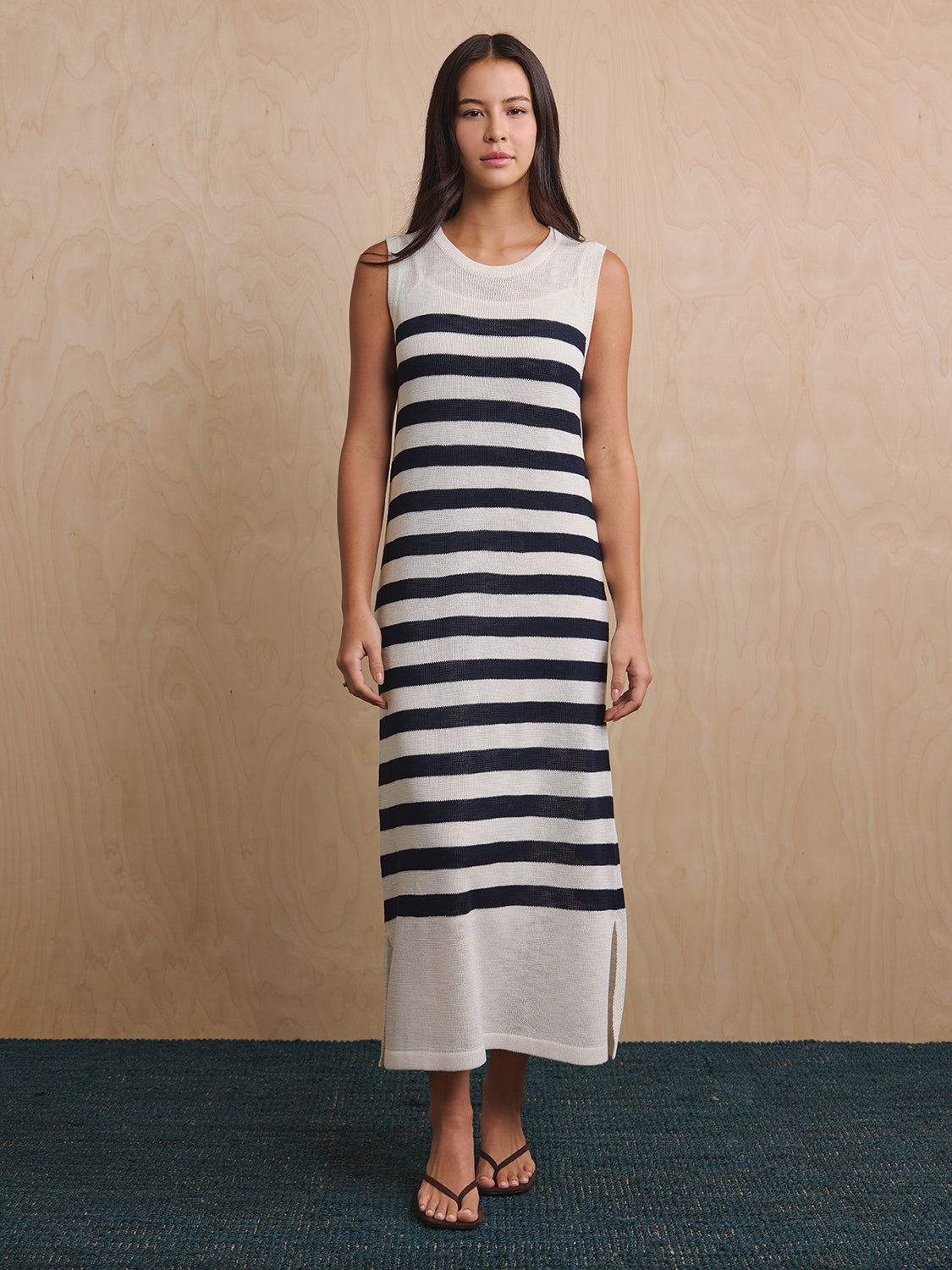White Navy Stripe