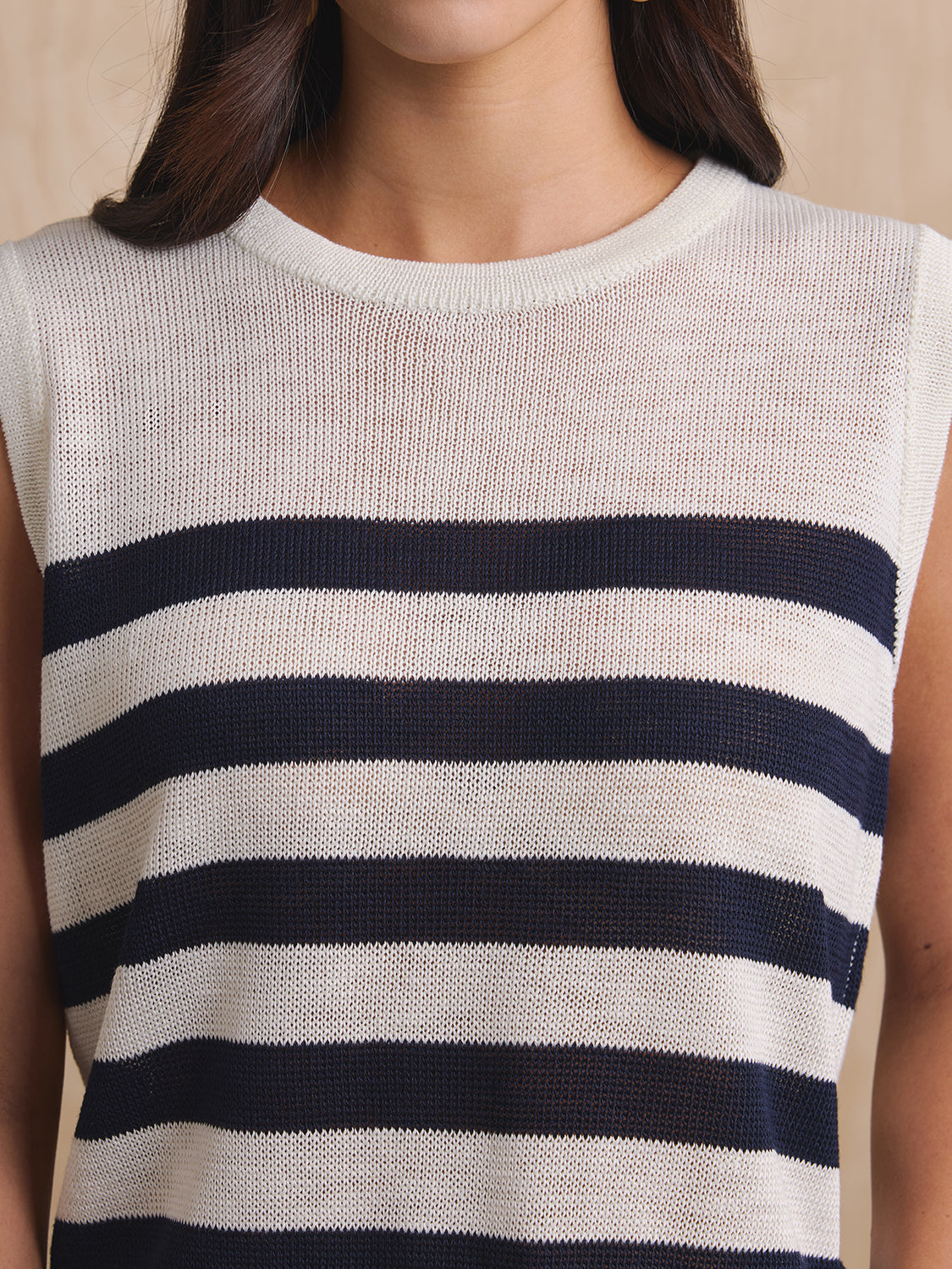 White Navy Stripe