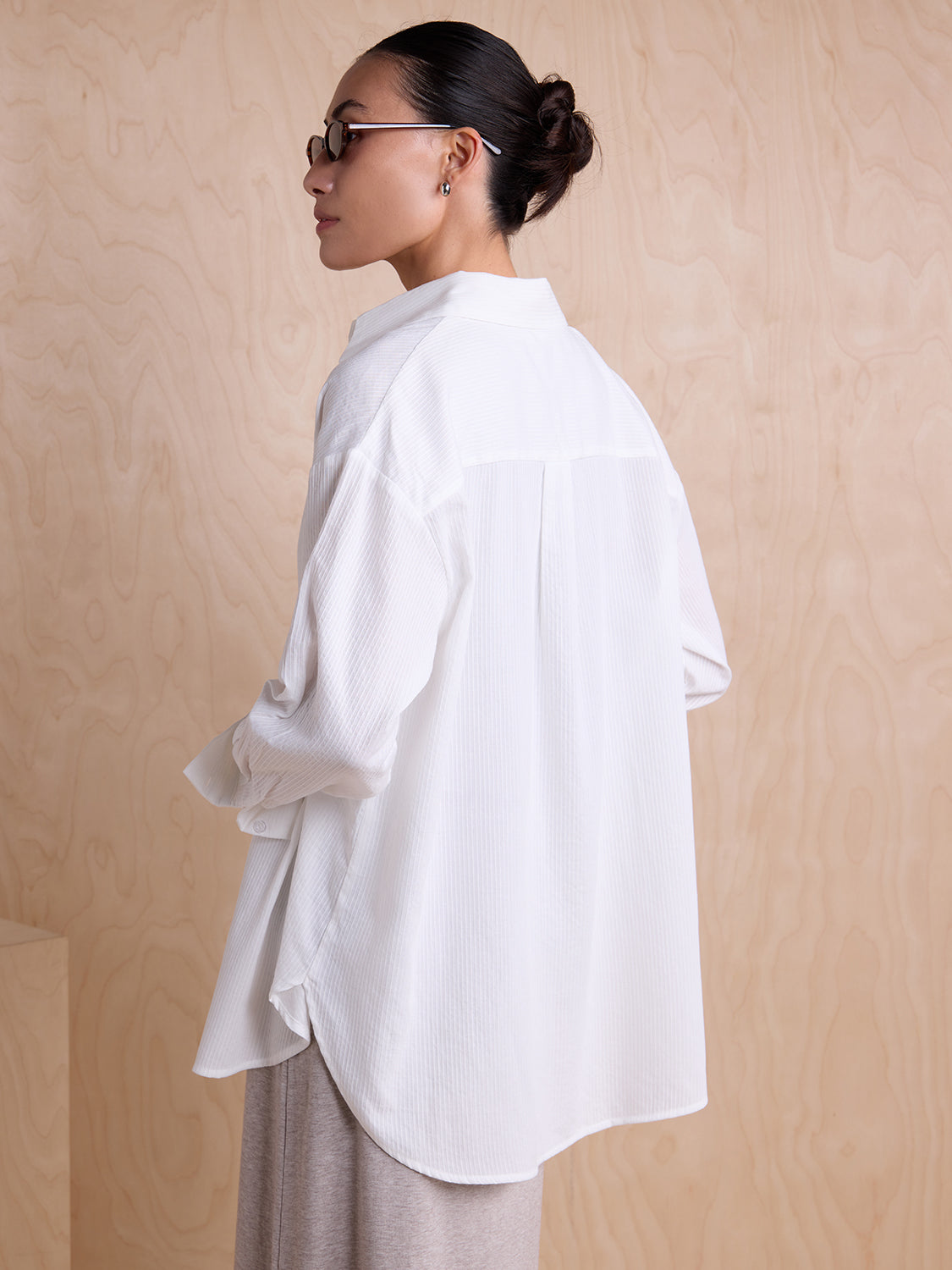 white sheer stripe