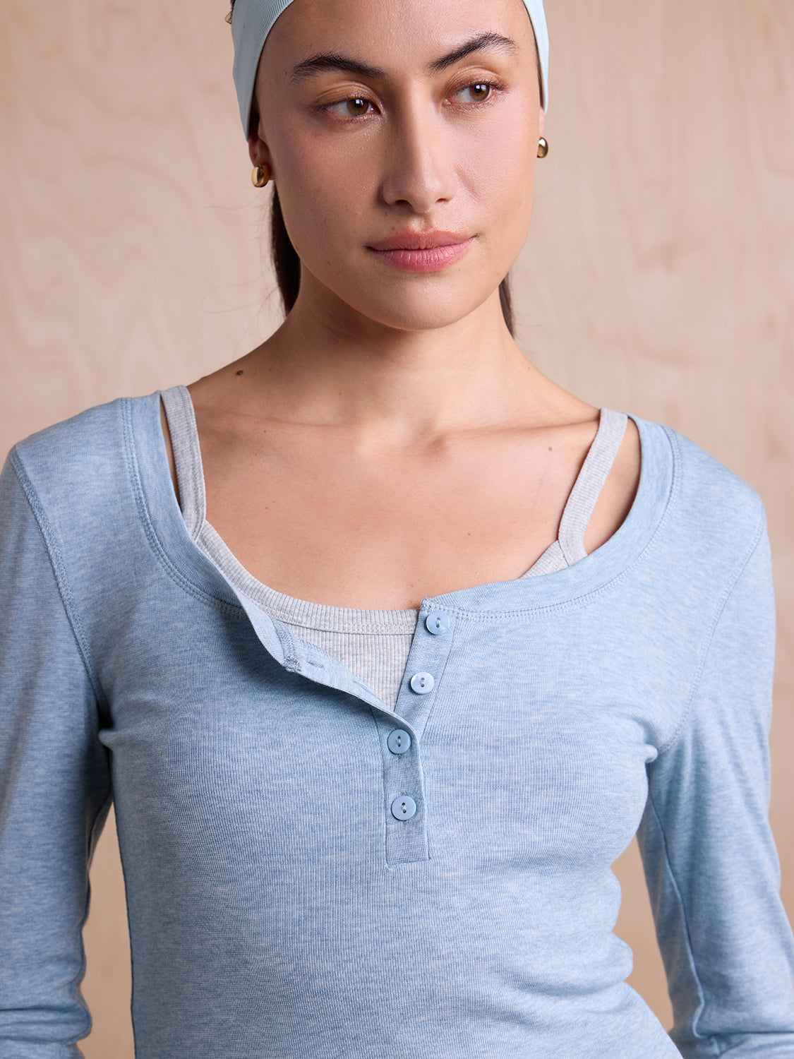 light blue tweed