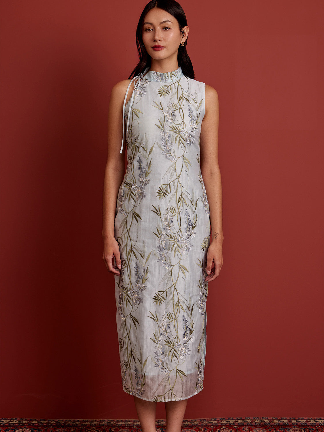 Blue Floral Embroidery