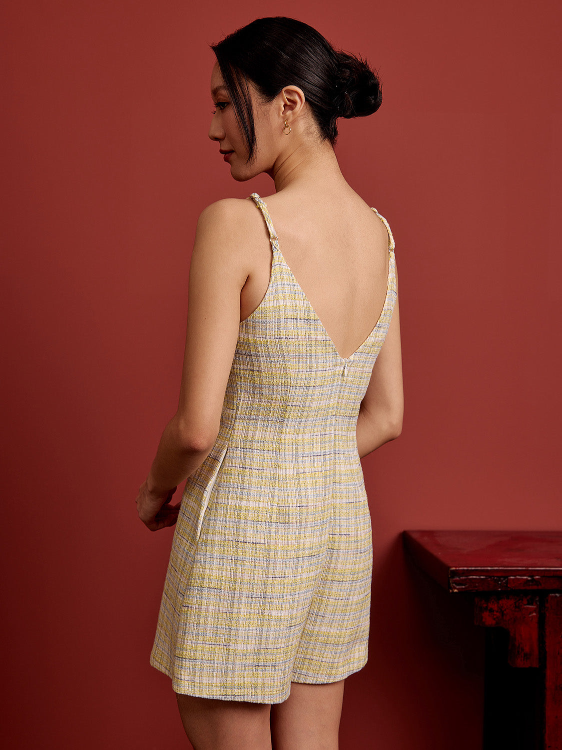 Blue Yellow Check Tweed