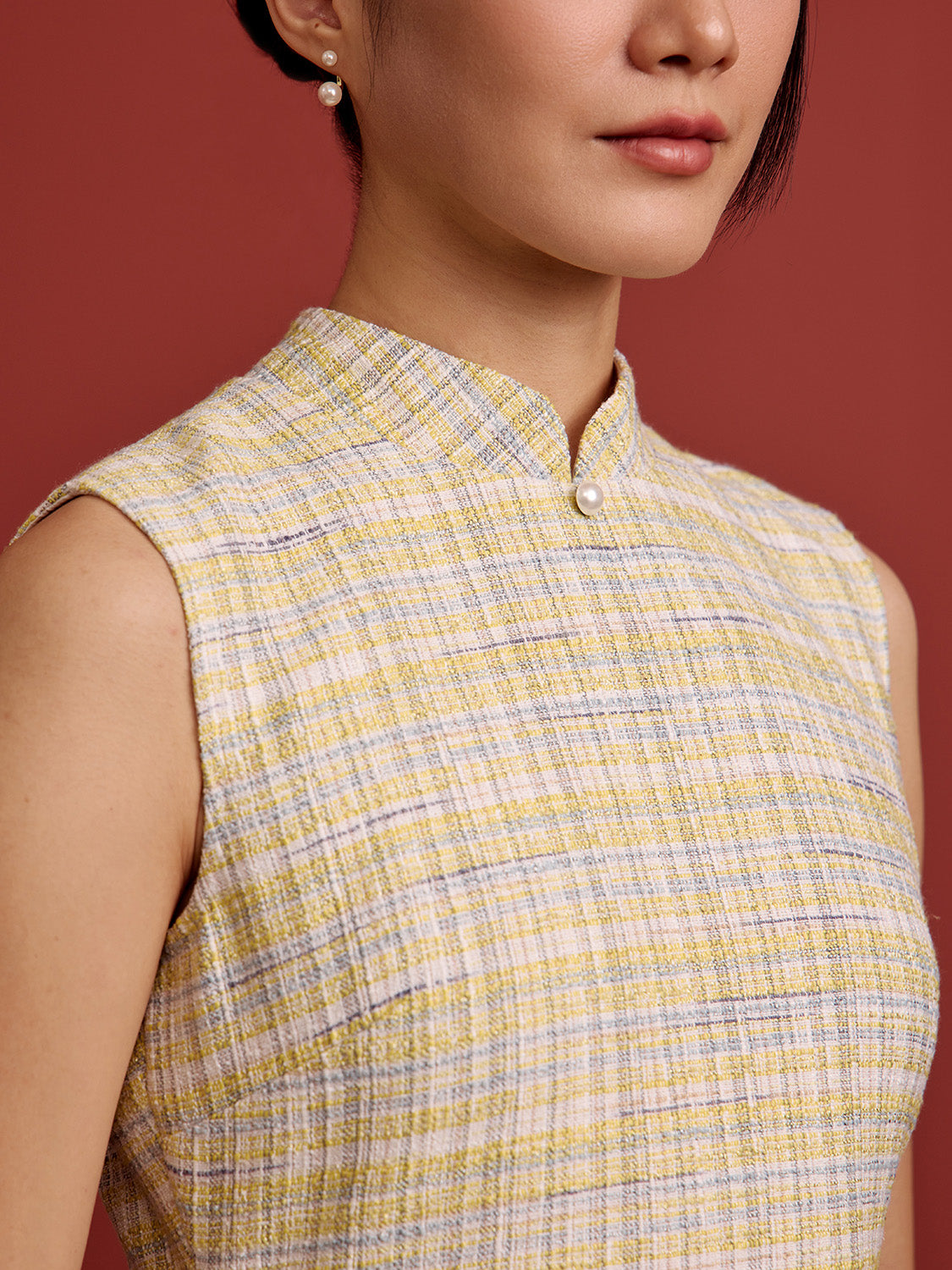 Blue Yellow Check Tweed