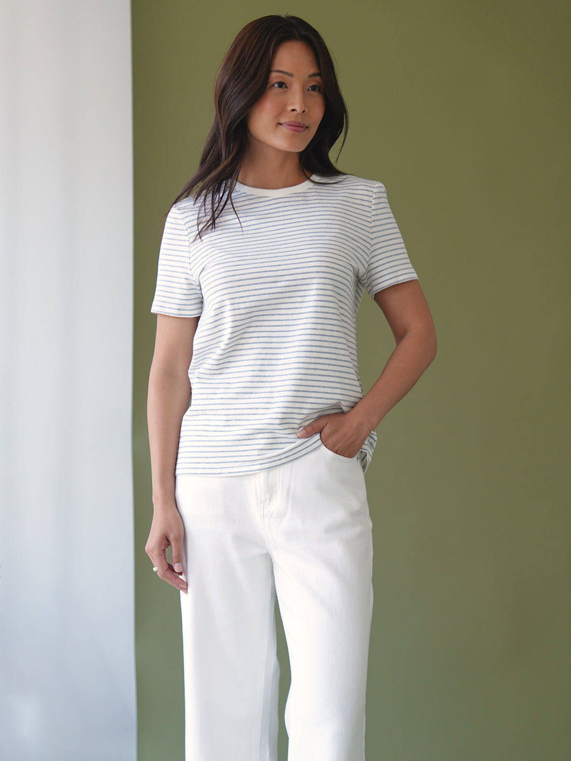 White Grey Stripe