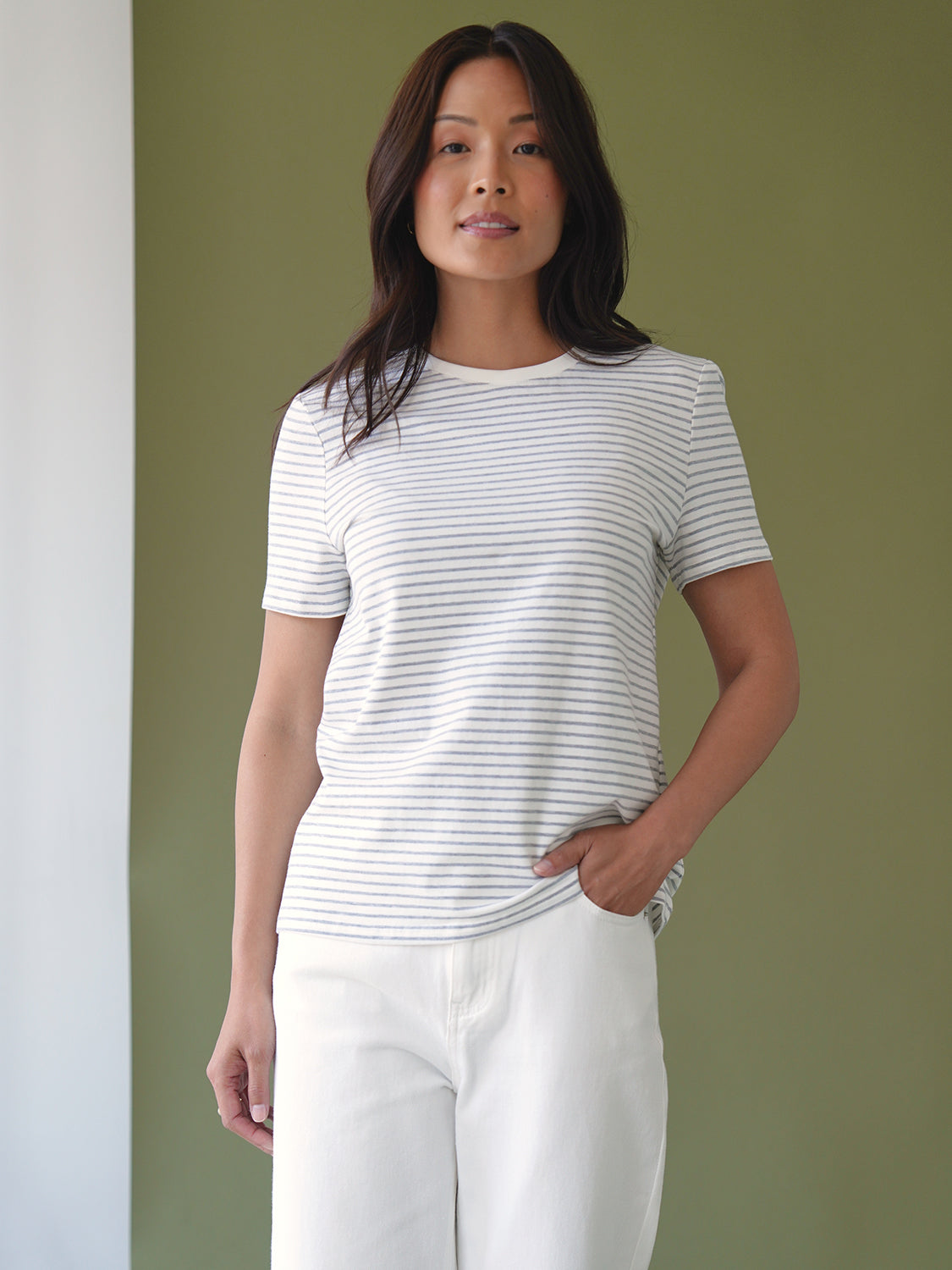 White Grey Stripe