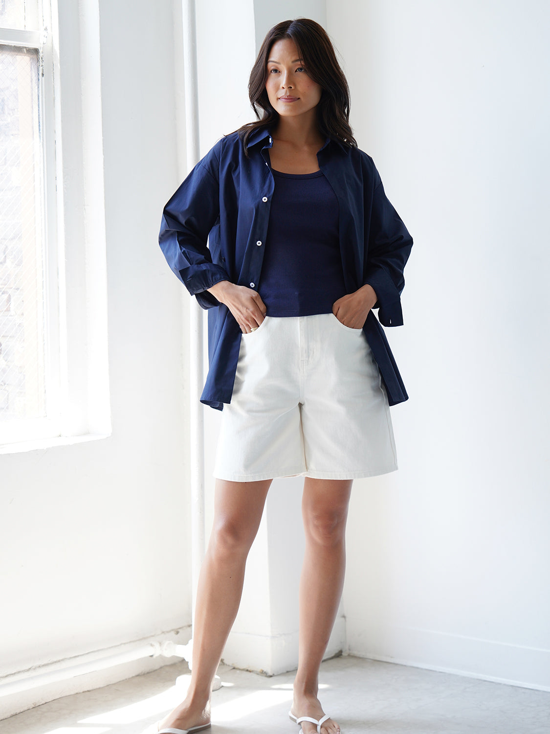 Navy Poplin