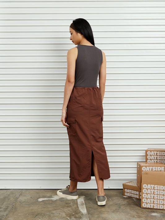 Drawstring Maxi Skirt