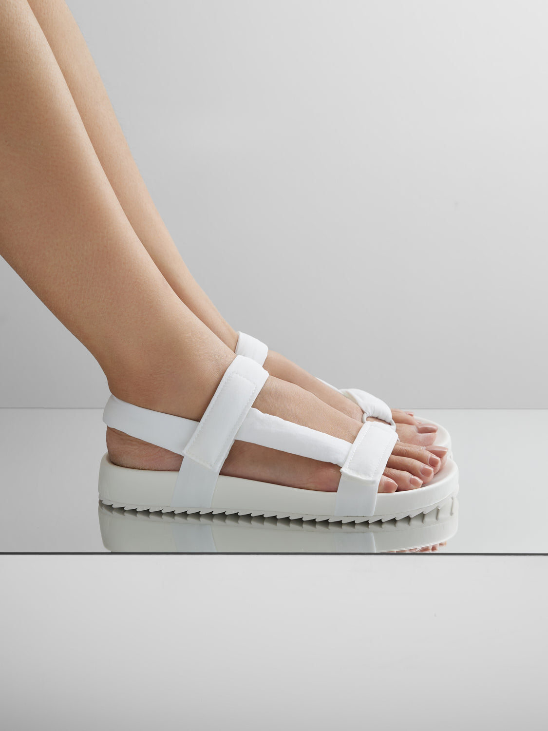 White padded online sandals