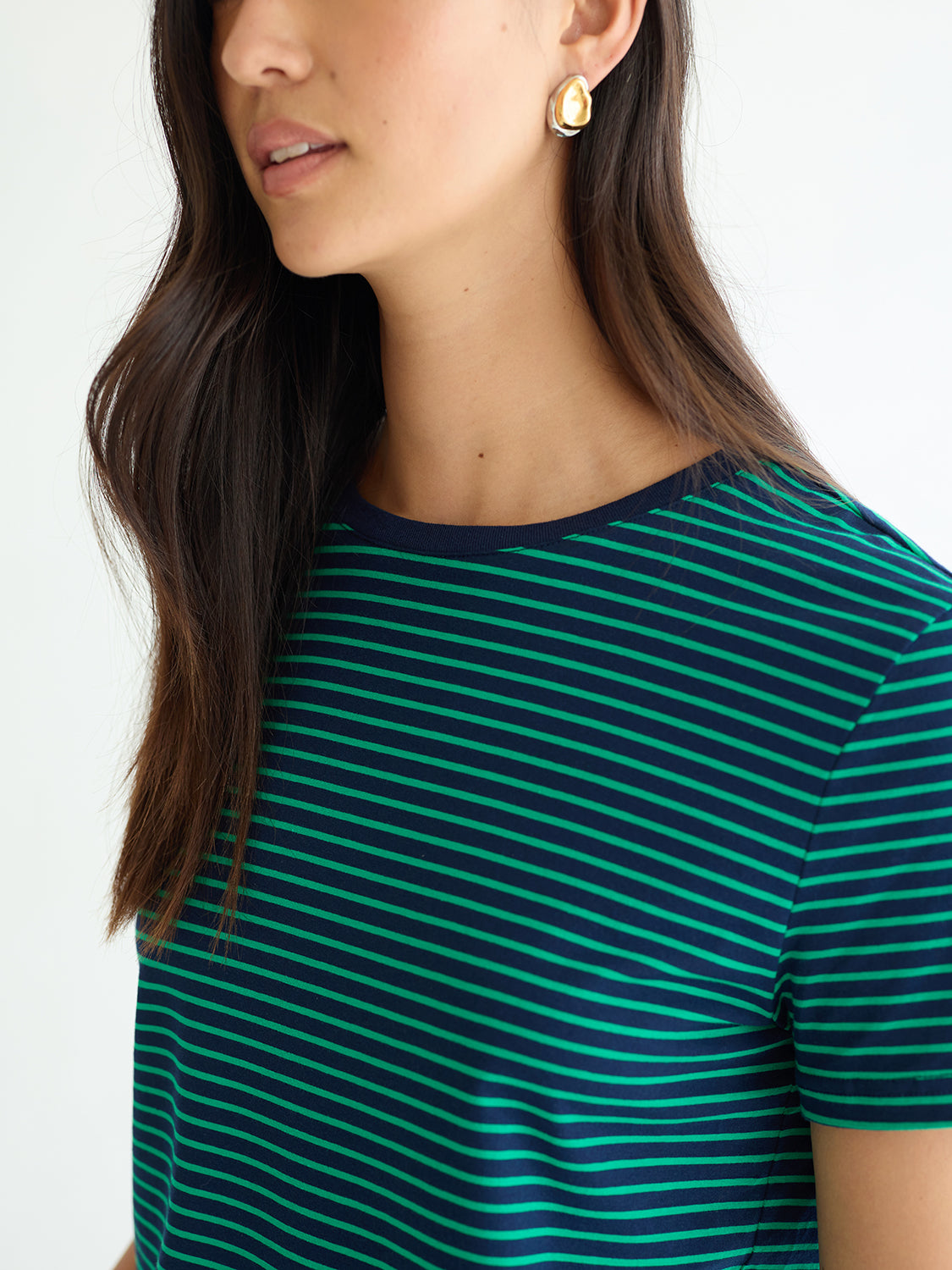 Navy Green Stripe