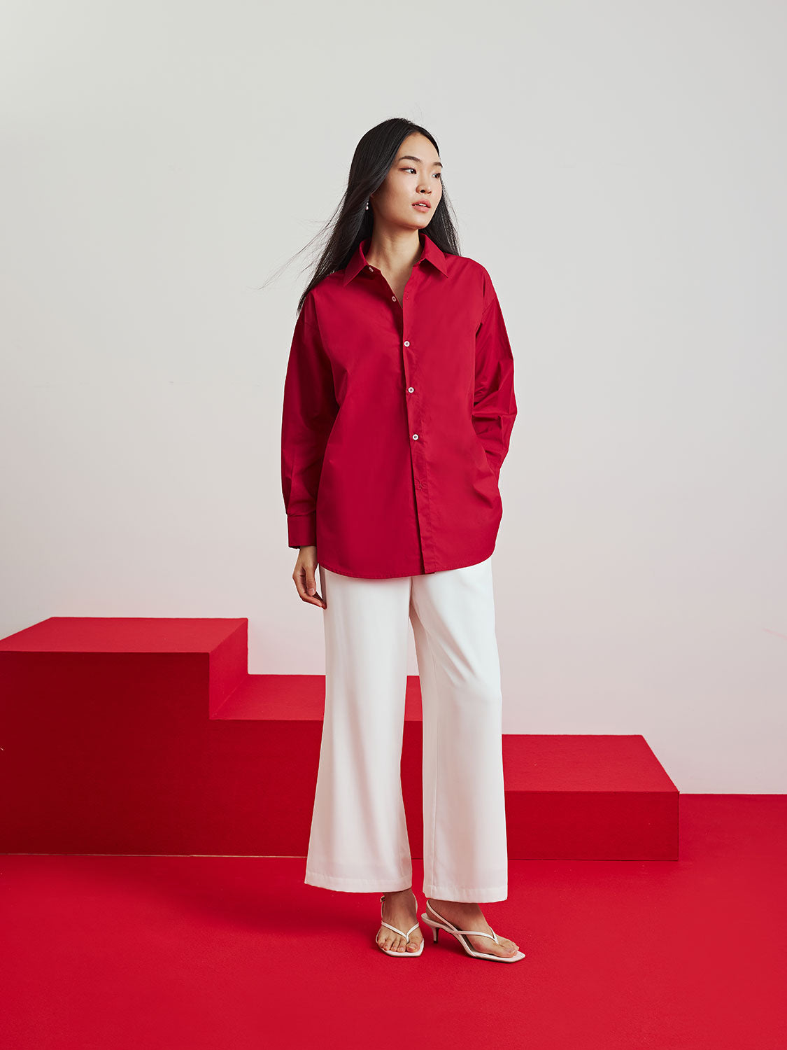 Burgundy Red Poplin