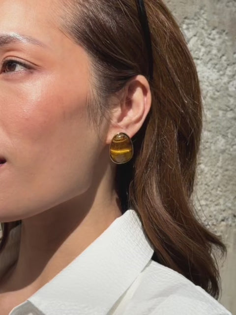 Tiger Eye Stone with Gold Trim