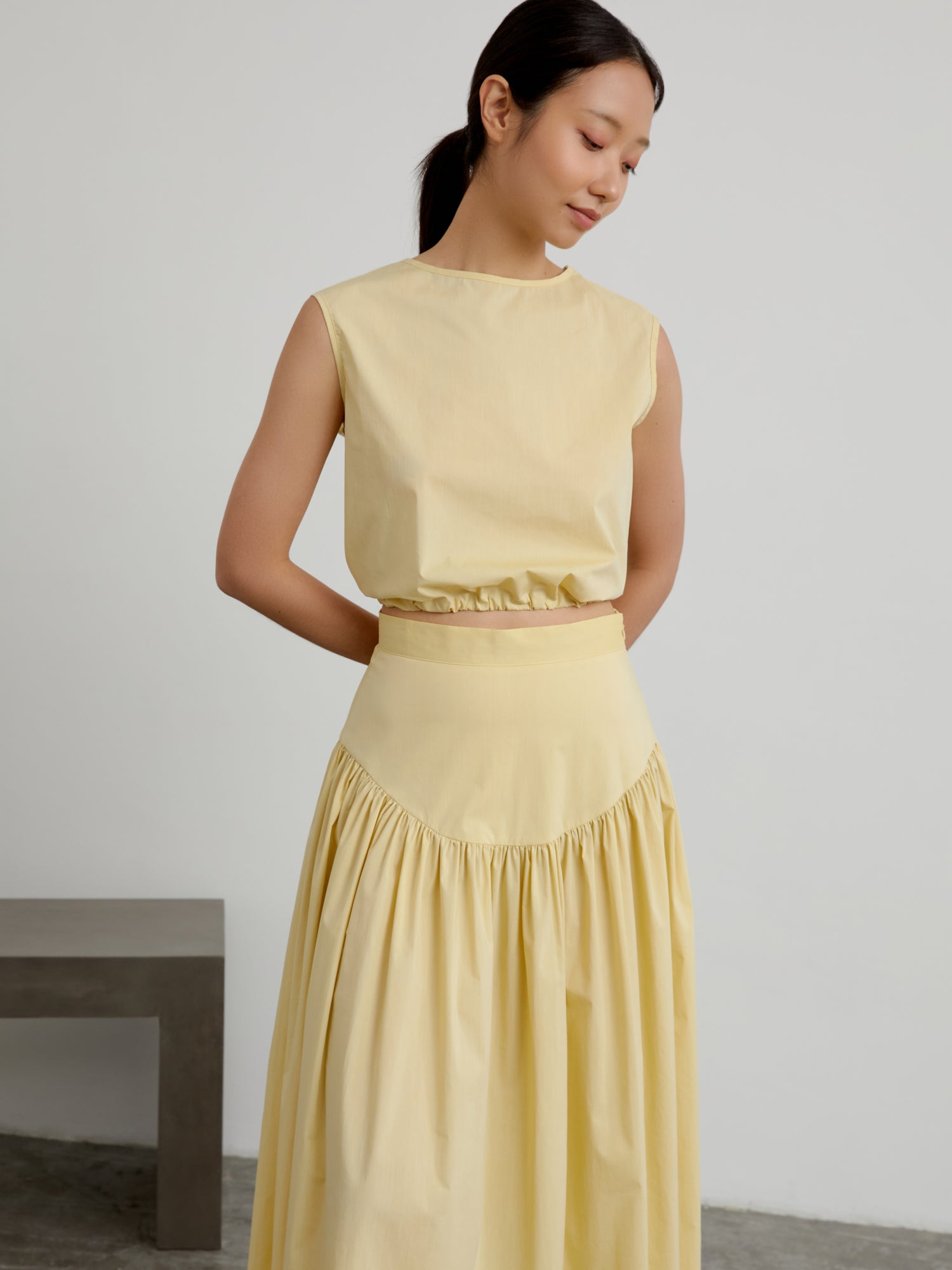 Flower Stitch Mesh Tulle Midi Skirt in Light Yellow - Retro, Indie and  Unique Fashion