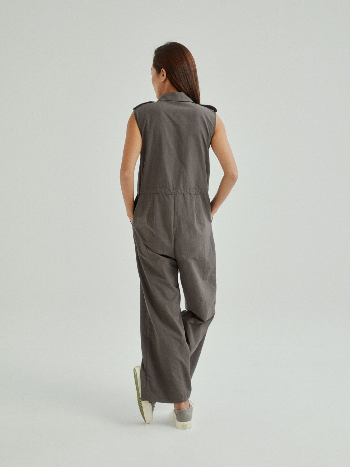 Grey store utility jumpsuit